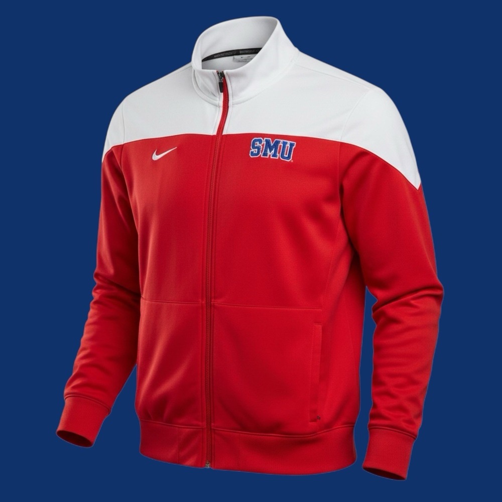 Nike Dri-FIT SMU Mustangs Track Jacket XL Red White Team Issued 2014